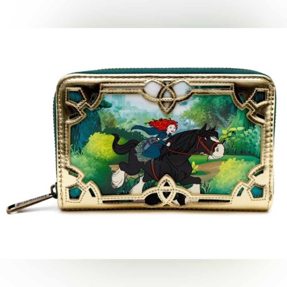 🎃Sale🎃 LOUNGEFLY PRINCESS STORIES SERIES BRAVE MERIDA ZIP AROUND WALLET